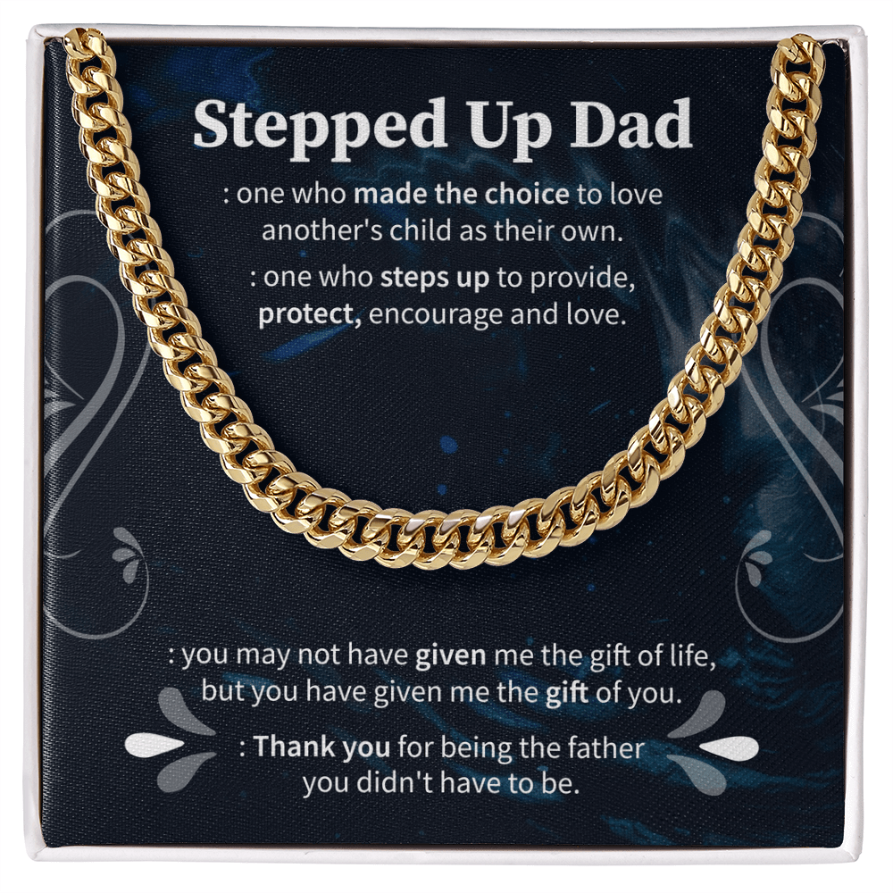Gift to My Stepped Up Dad Necklace for Stepped Up Dad Stepfather, Thank You for Everything My Step Dad Fathers Day Cards, Father's Day Necklace, Gifts for Step Dads On Father S Day - Beauty Belliss